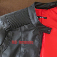 Black leather jacket red lining